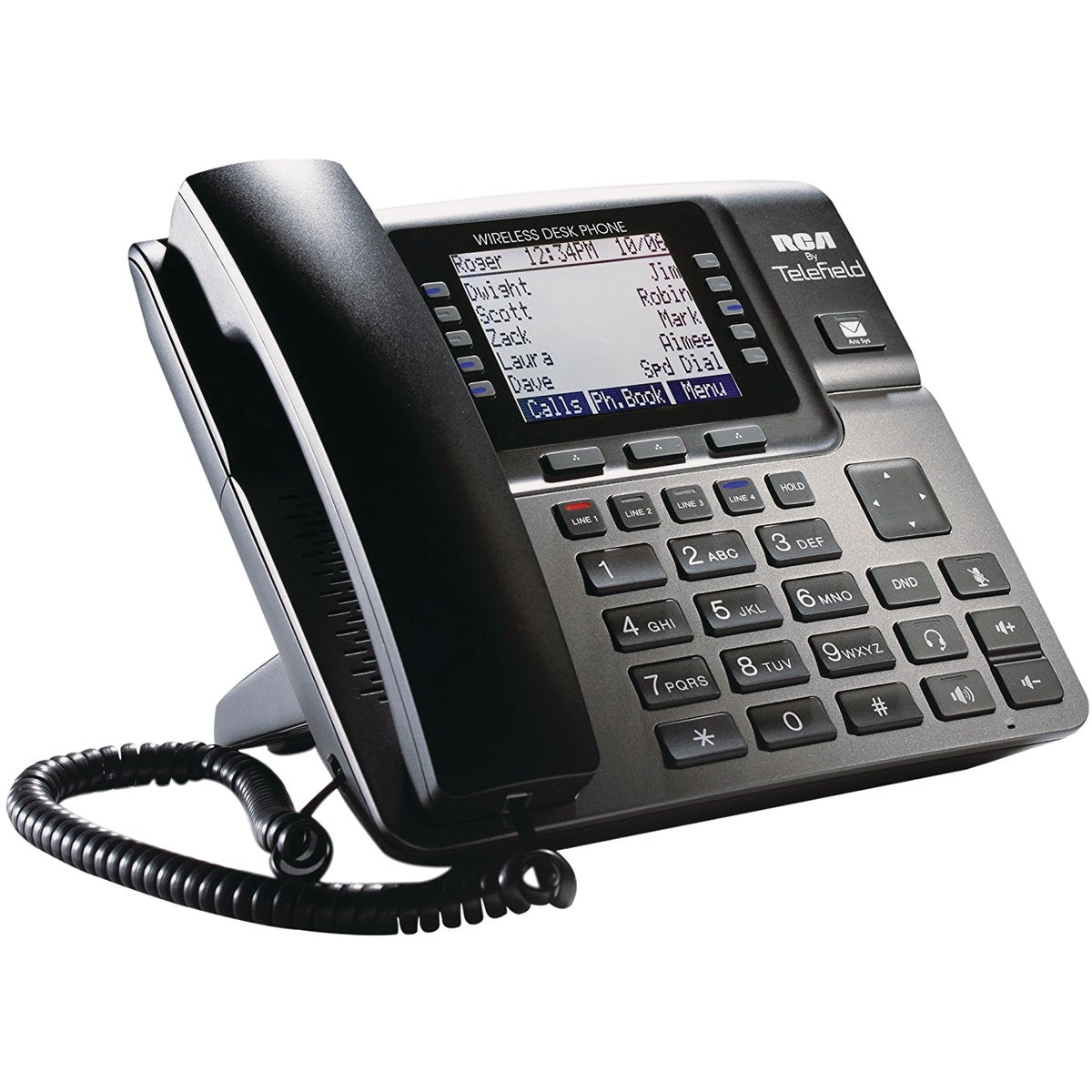 RCA Unison 1-Handset 4-Line Black Corded Expandable Telephone System