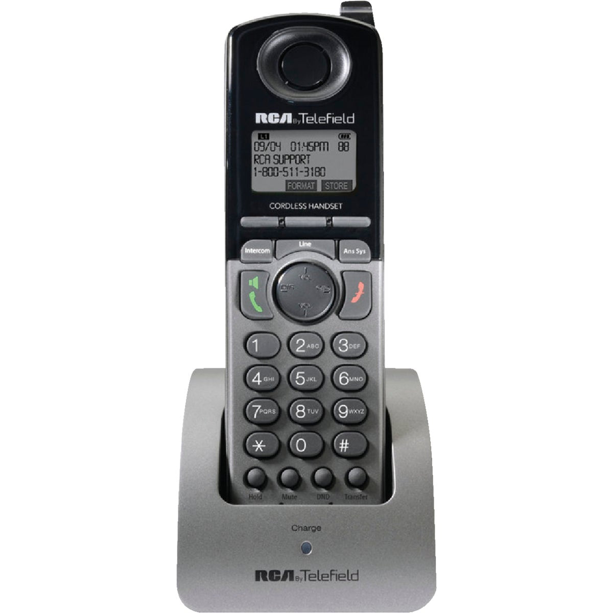 RCA Unison DECT 6.0 4-Line 1-Handset Black Cordless Phone Expansion Handset