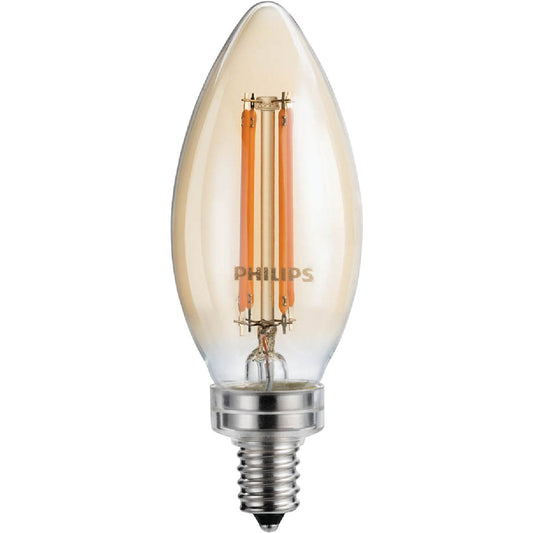 Philips Vintage Edison 40W Equivalent Warm White B11 Candelabra LED Decorative Light Bulb