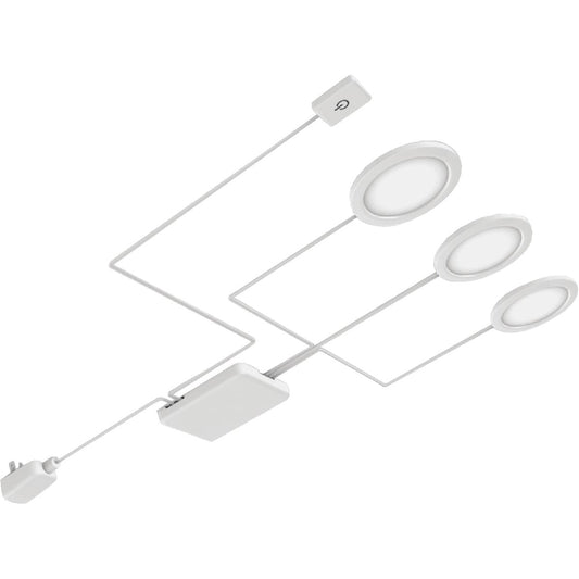 Good Earth Lighting 2.5 In. Plug-In White LED Under Cabinet Light Kit