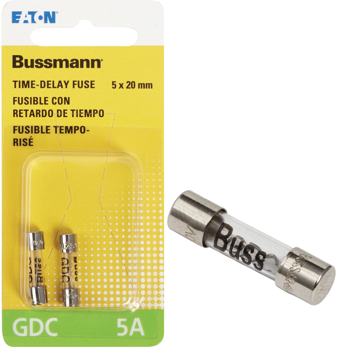 Bussmann 5A GDC Glass Tube Electronic Fuse (2-Pack)