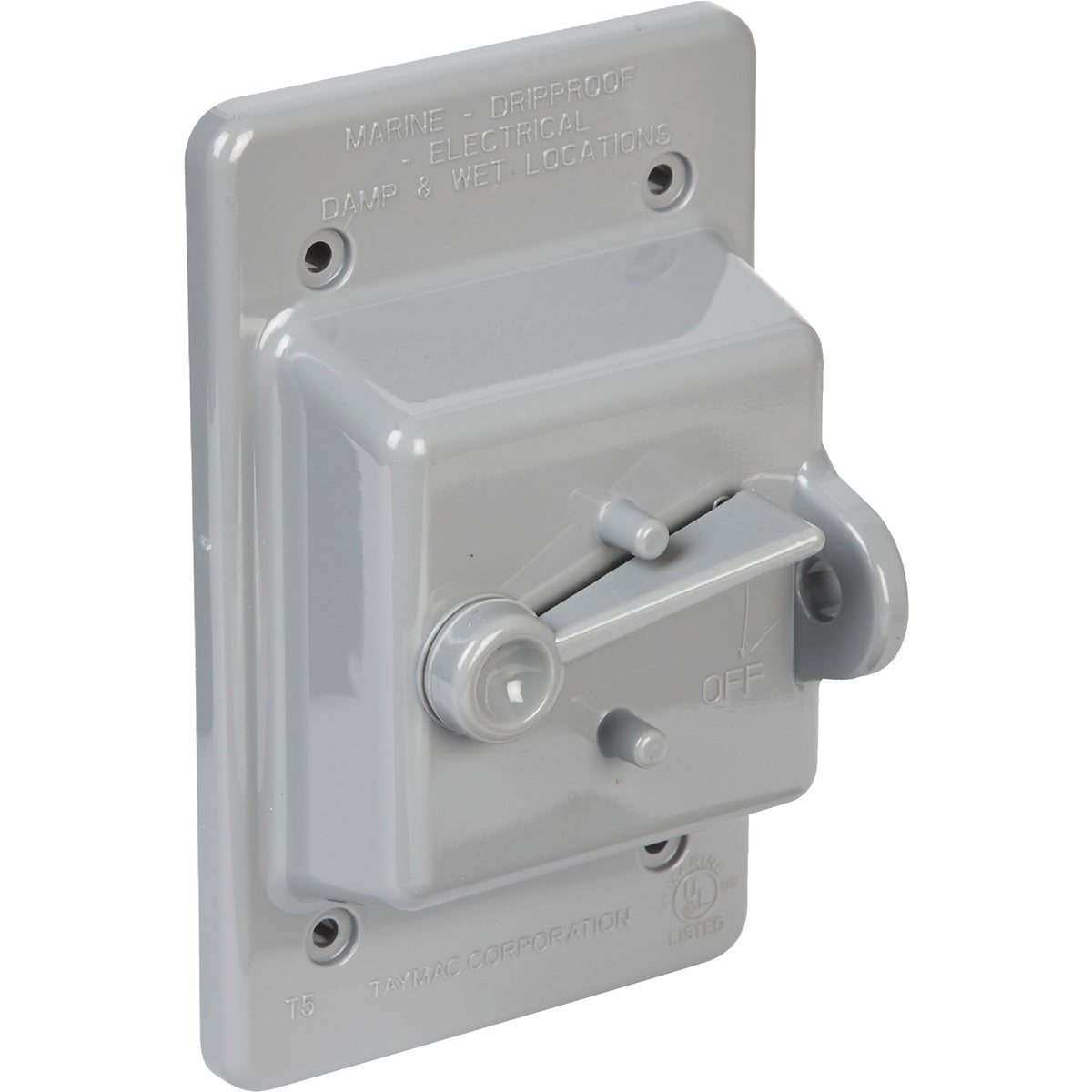 Bell Gray Single Gang Vertical Mount Weatherproof Polycarbonate Outdoor Switch Cover