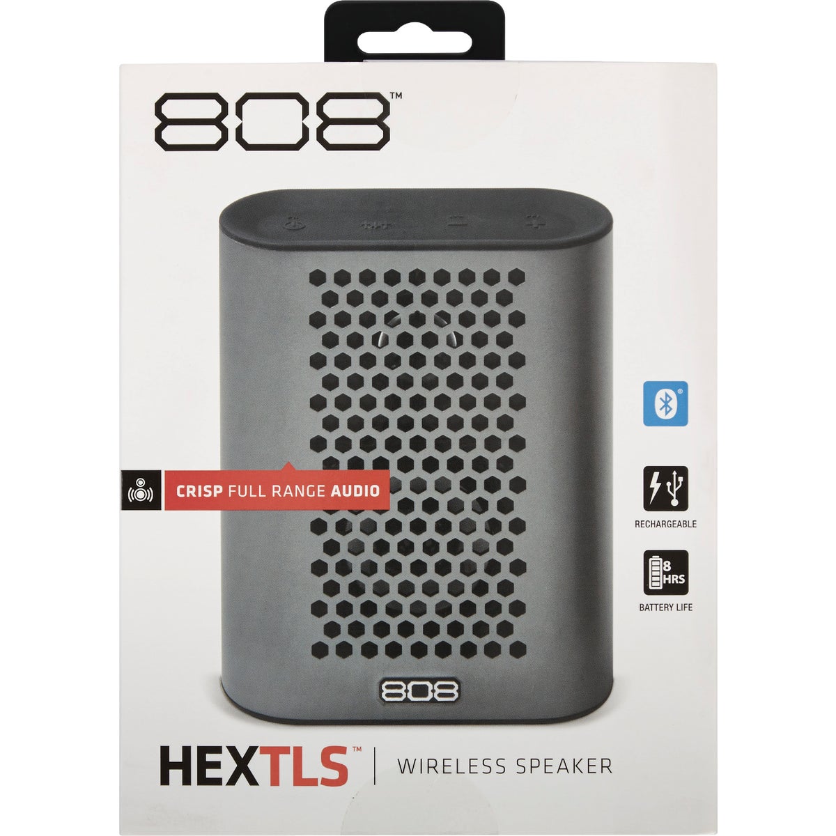 808 Hex TLS Bluetooth Gun Metal Gray Wireless Speaker