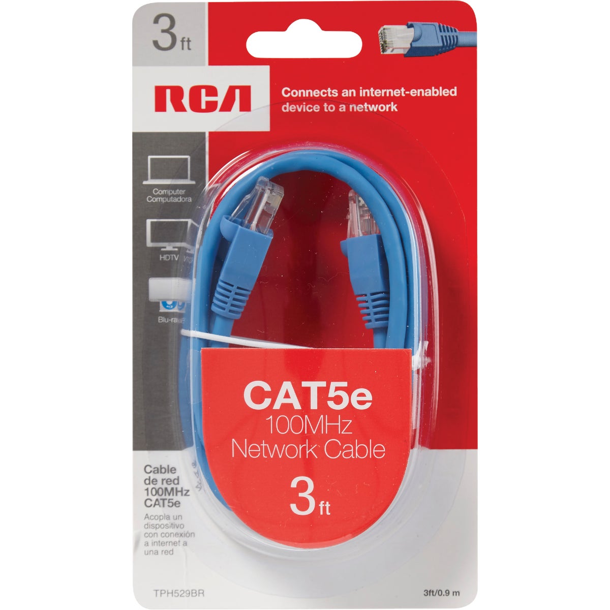 RCA 3 Ft. CAT-5 Blue Network Cable