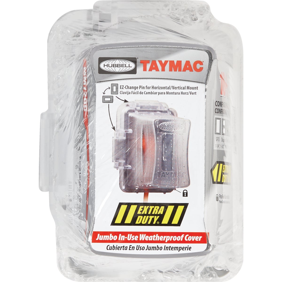 TayMac Extra Duty Single Gang Vertical/Horizontal Mount Polycarbonate Clear Deep In-Use Outdoor Outlet Cover