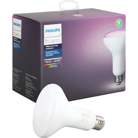 Philips Hue White & Color Ambiance 65W Equivalent BR30 Medium Base LED Floodlight Light Bulb