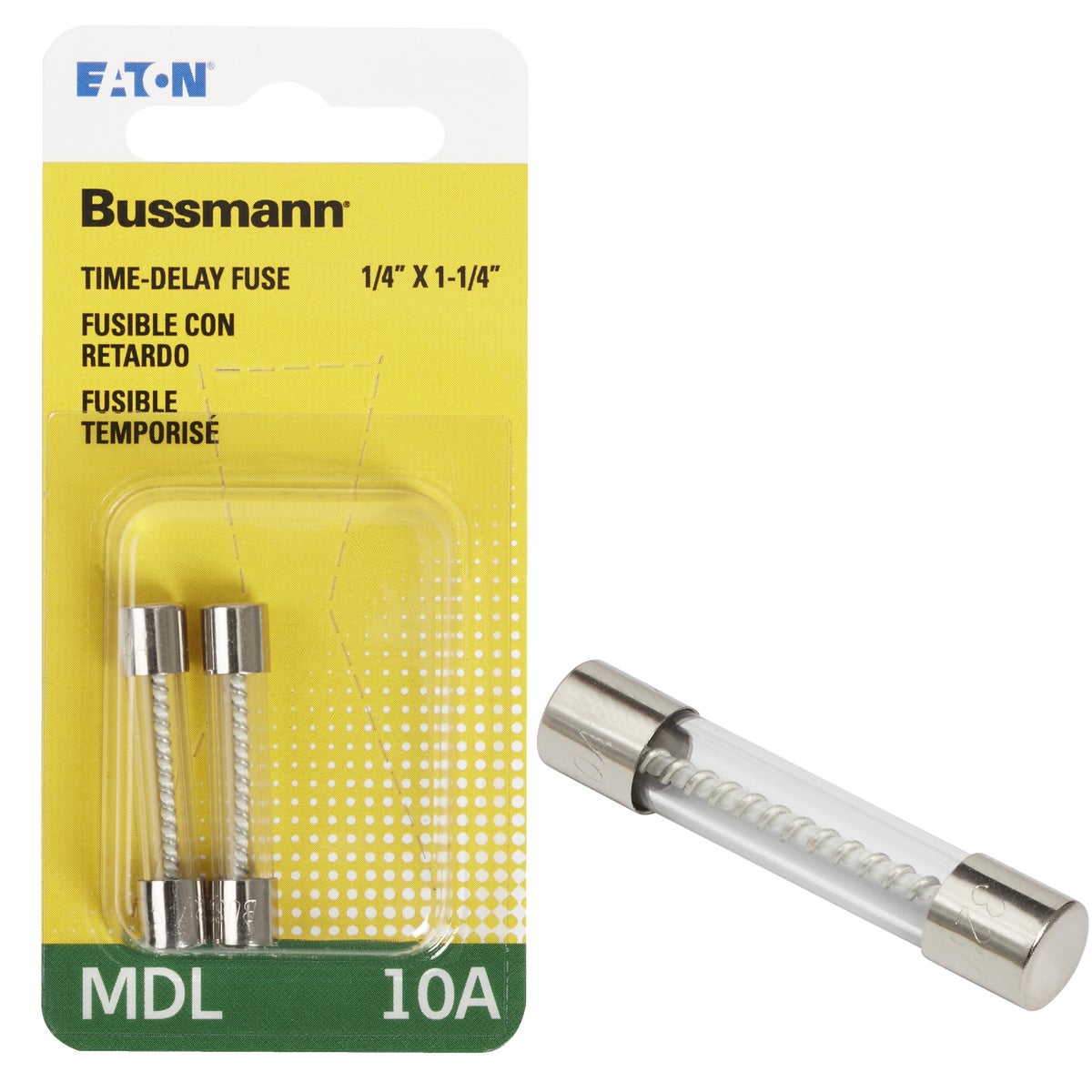 Bussmann 10A MDL Glass Tube Electronic Fuse (2-Pack)