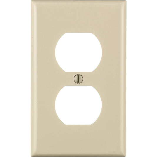 Leviton Commercial Grade 1-Gang Thermoplastic Outlet Wall Plate, Light Almond