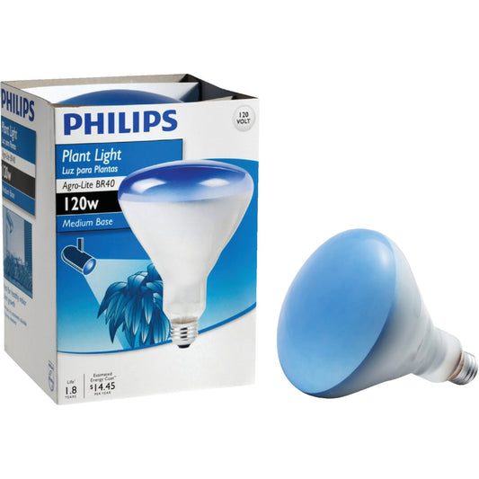 Philips Agro-Lite 120W Blue Medium Base BR40 Incandescent Floodlight Light Bulb