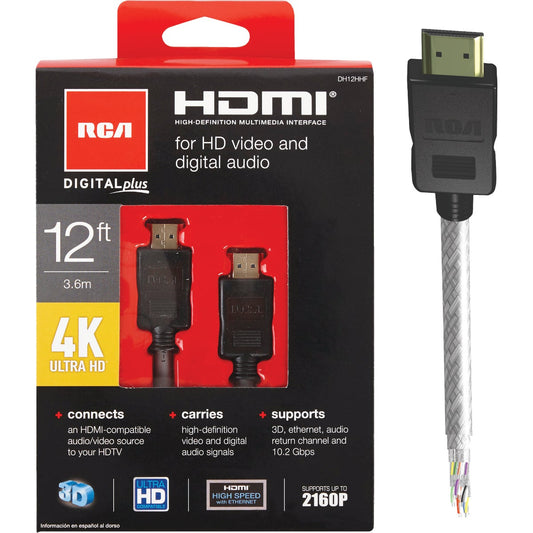 RCA 12 Ft. White 1080P Digital Plus HDMI Cable