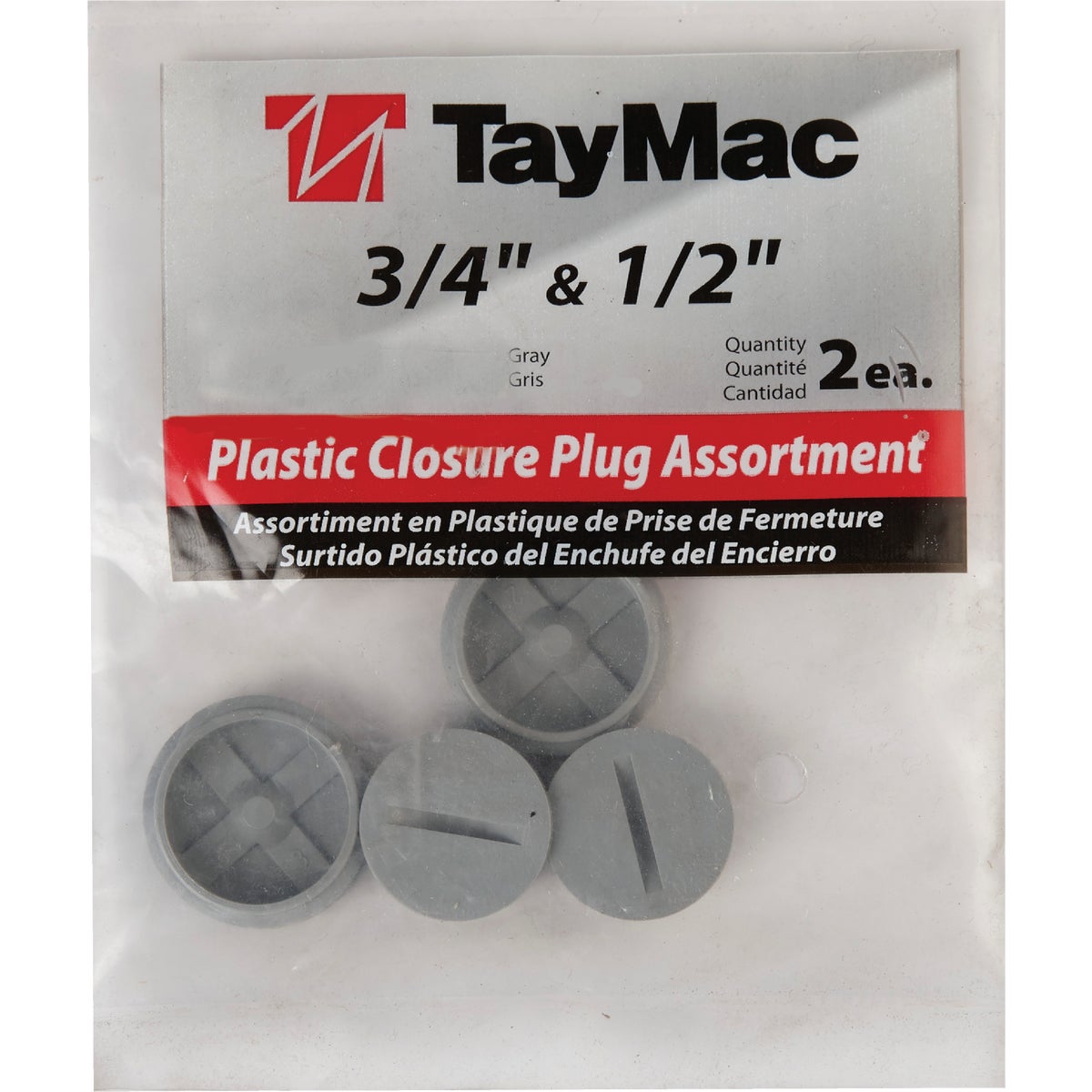 TayMac 1/2 In, 3/4 In. Weatherproof Gray Outdoor Closure Plug (4-Pack)