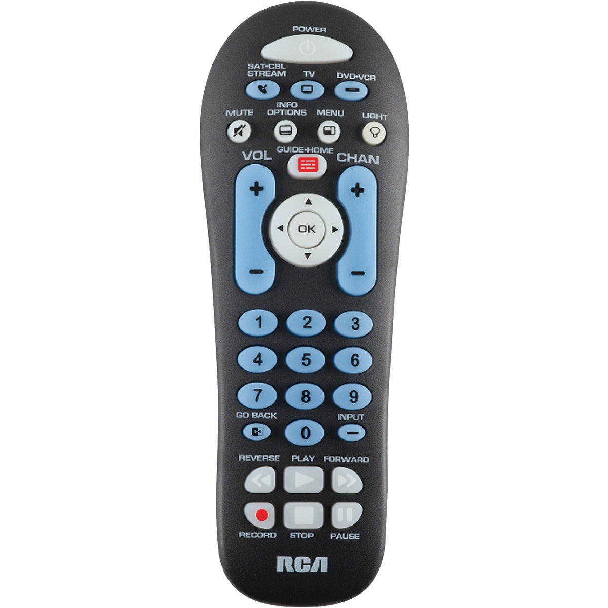 RCA 3-Device Universal Black Remote Control