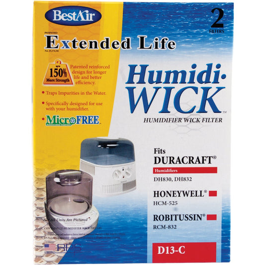 BestAir Extended Life Humidi-Wick D13 Humidifier Wick Filter (2-Pack)