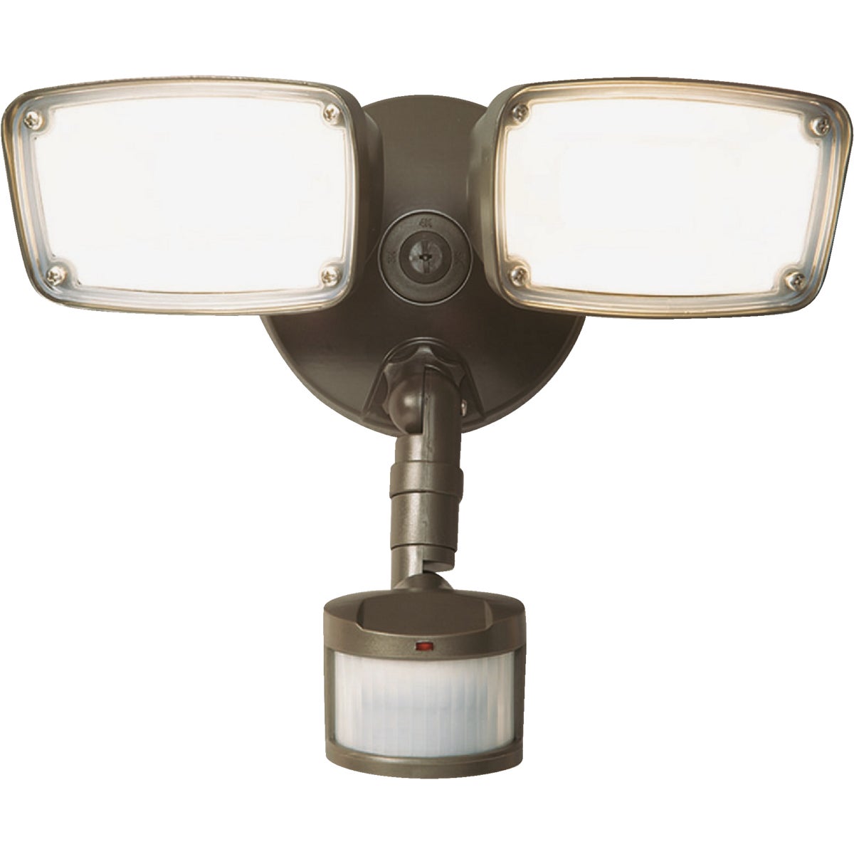 Halo Bronze Motion Sensing LED Twin Head Floodlight Fixture