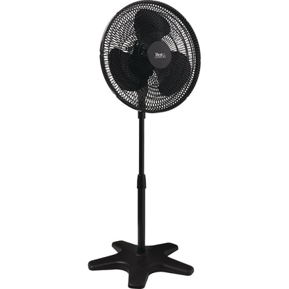 Best Comfort 16 In. 3-Speed 38 In. to 49 In. H. Black Oscillating Pedestal Fan