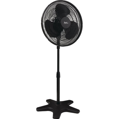 Best Comfort 16 In. 3-Speed 38 In. to 49 In. H. Black Oscillating Pedestal Fan