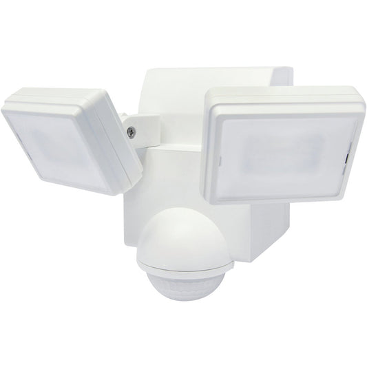 IQ America White 700 Lm. LED Battery Operated 2-Head Security Light Fixture