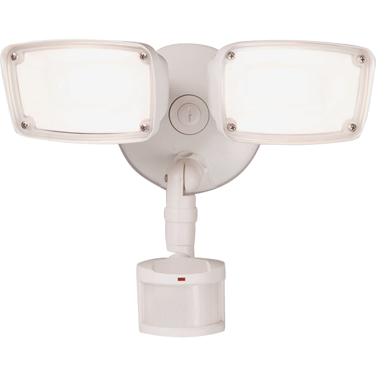 Halo White Motion Sensing LED Twin Head Floodlight Fixture