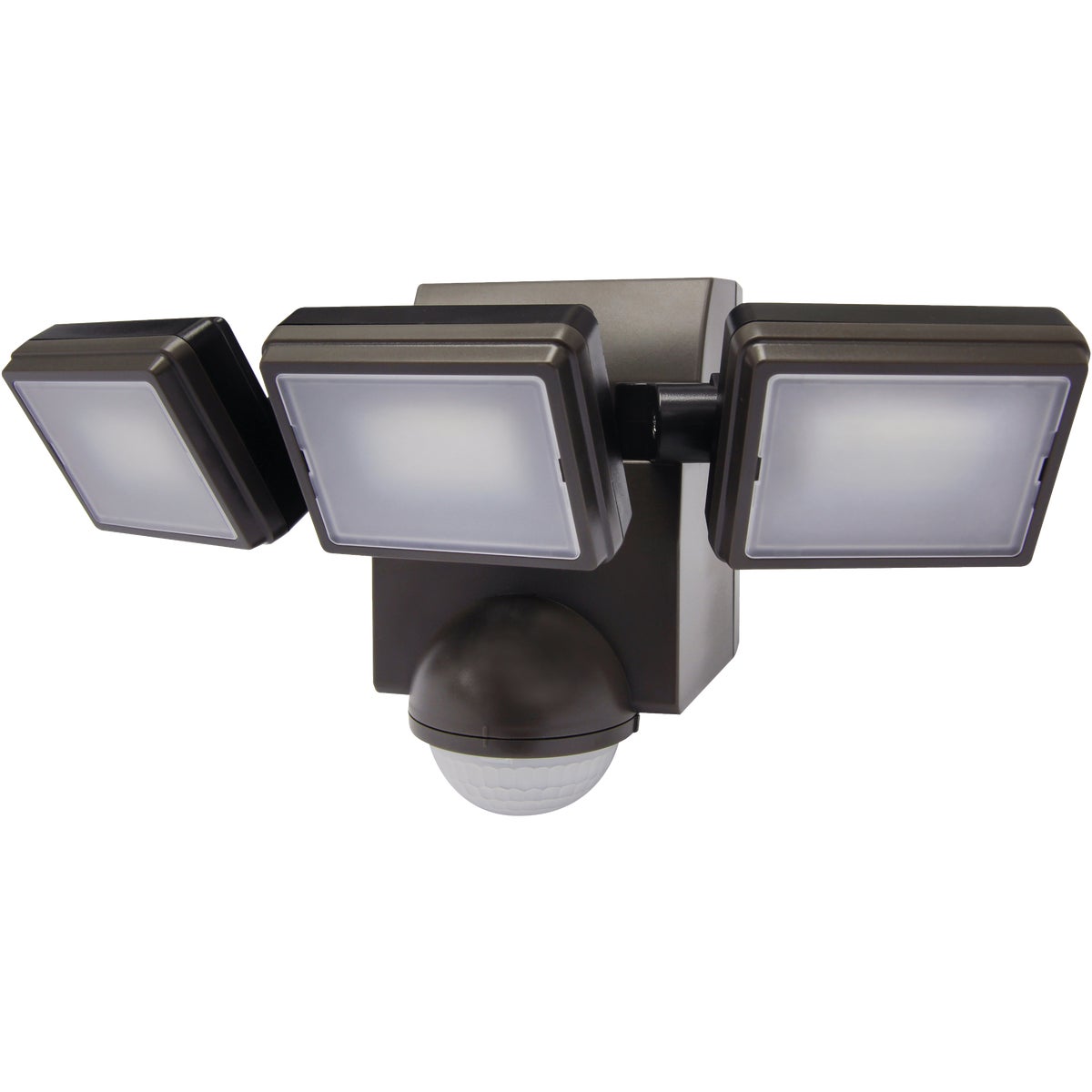 IQ America Bronze 1000 Lm. LED Battery Operated 3-Head Security Light Fixture