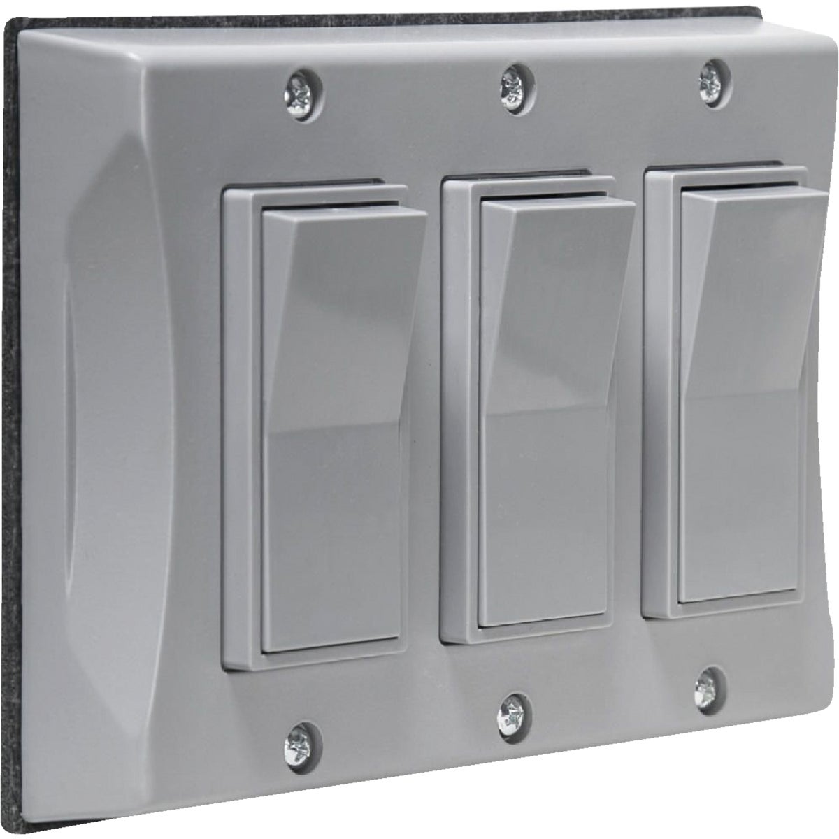 Bell 3-Gang Vertical Mount Gray Weatherproof Outdoor Rocker Switch Cover