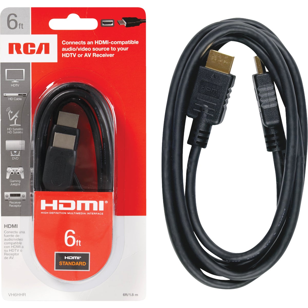 RCA 6 Ft. Black Standard HDMI Cable