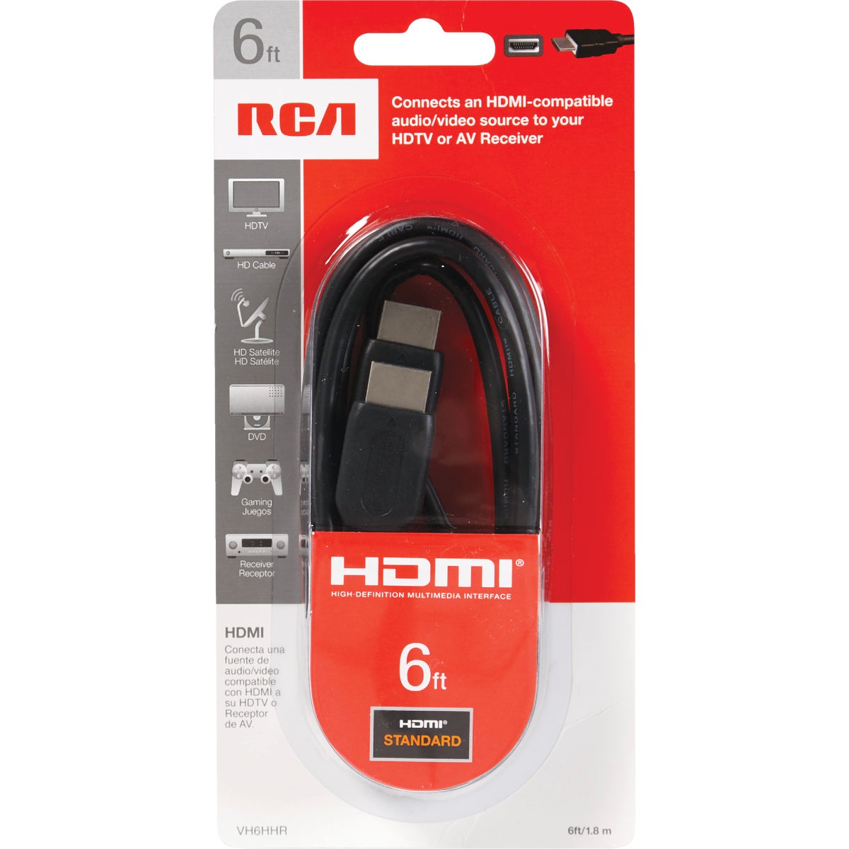 RCA 6 Ft. Black Standard HDMI Cable