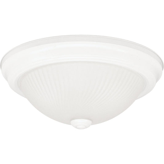 Home Impressions 11 In. White Incandescent Flush Mount Ceiling Light Fixture