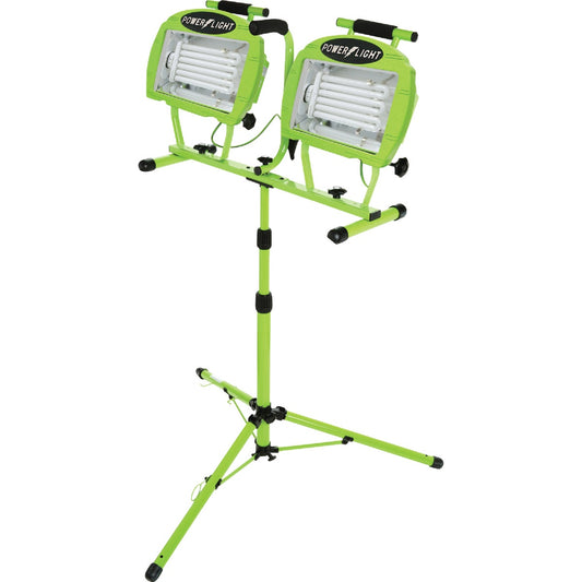 Designers Edge Power Light 9600 Lm. Fluorescent Twin Head Tripod Stand-Up Work Light