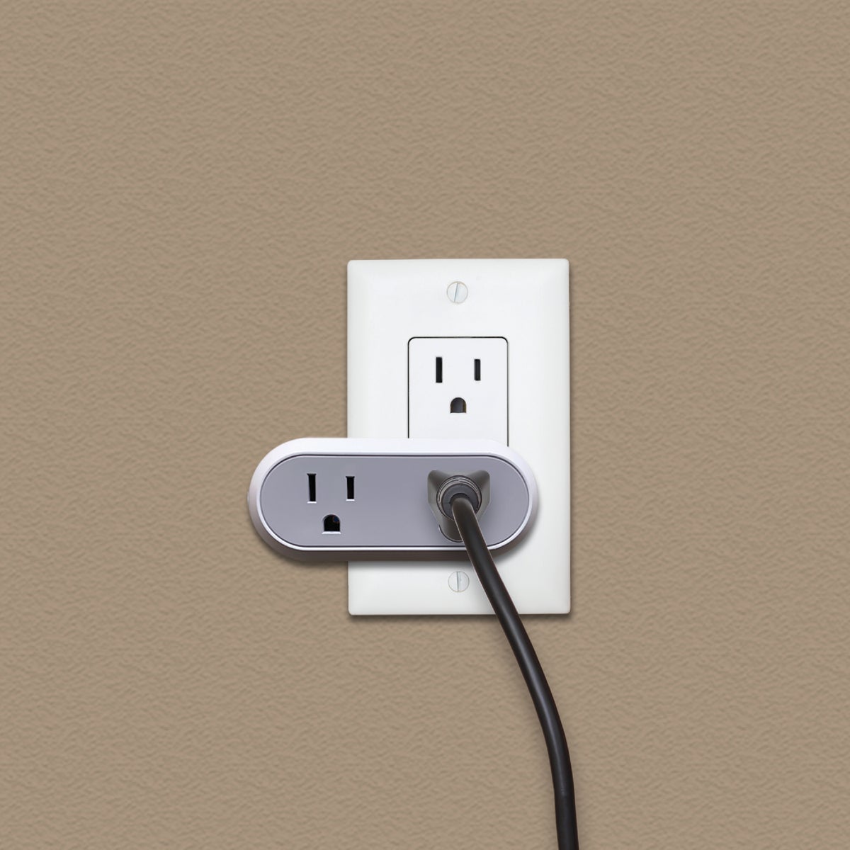 Brookstone 10A Dual Smart Plug, White & Gray