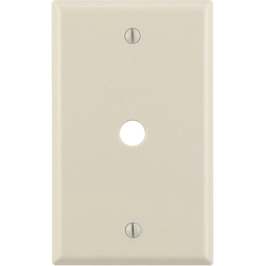 Leviton 1-Gang Plastic Light Almond Telephone/Cable Wall Plate with 0.312 In. Hole