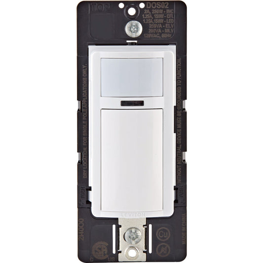 Leviton Decora White 900 Sq. Ft. Coverage 180 Deg. Detection Occupancy Sensor Switch