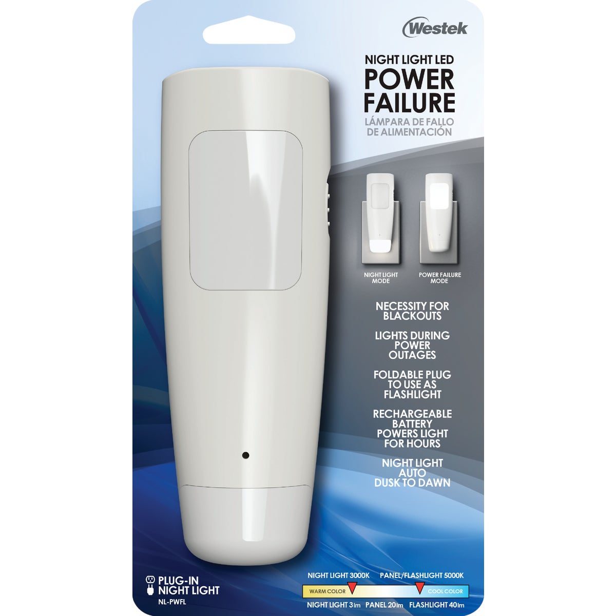 Westek White Dusk To Dawn LED Power Failure Night Light