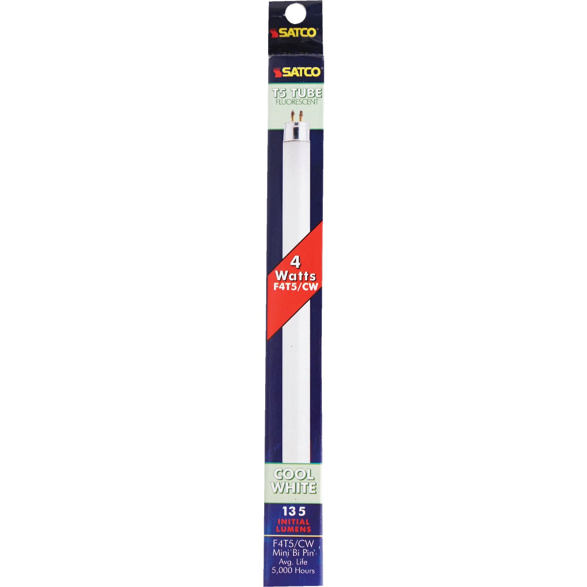 Satco 4W 5.9 In. Cool White T5 Miniature Bi-Pin Preheat Fluorescent Tube Light Bulb