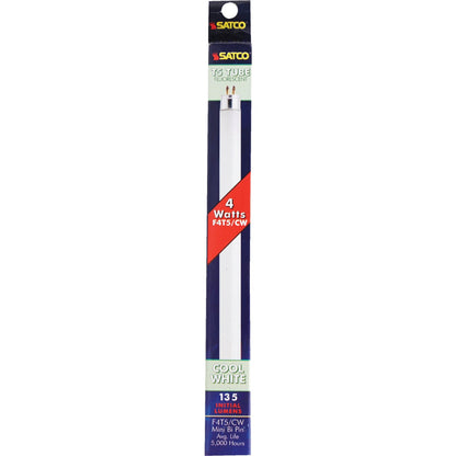 Satco 4W 5.9 In. Cool White T5 Miniature Bi-Pin Preheat Fluorescent Tube Light Bulb