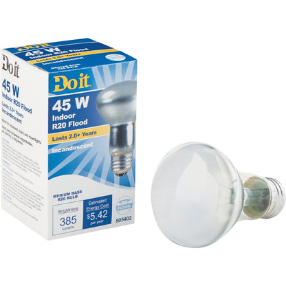 Do it 45W Frosted R20 Reflector Incandescent Floodlight Light Bulb