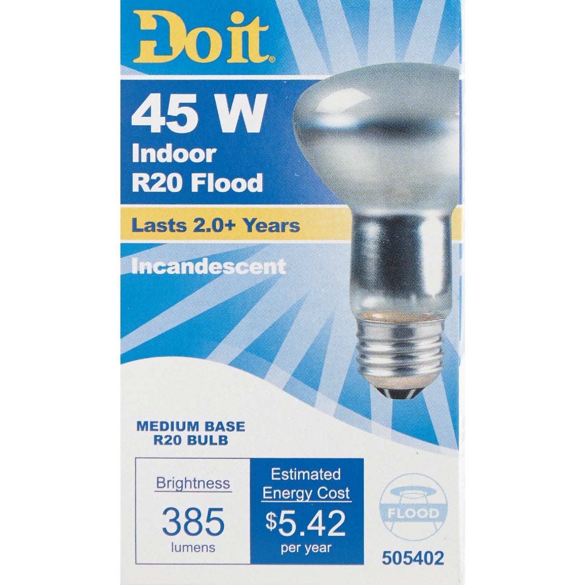 Do it 45W Frosted R20 Reflector Incandescent Floodlight Light Bulb