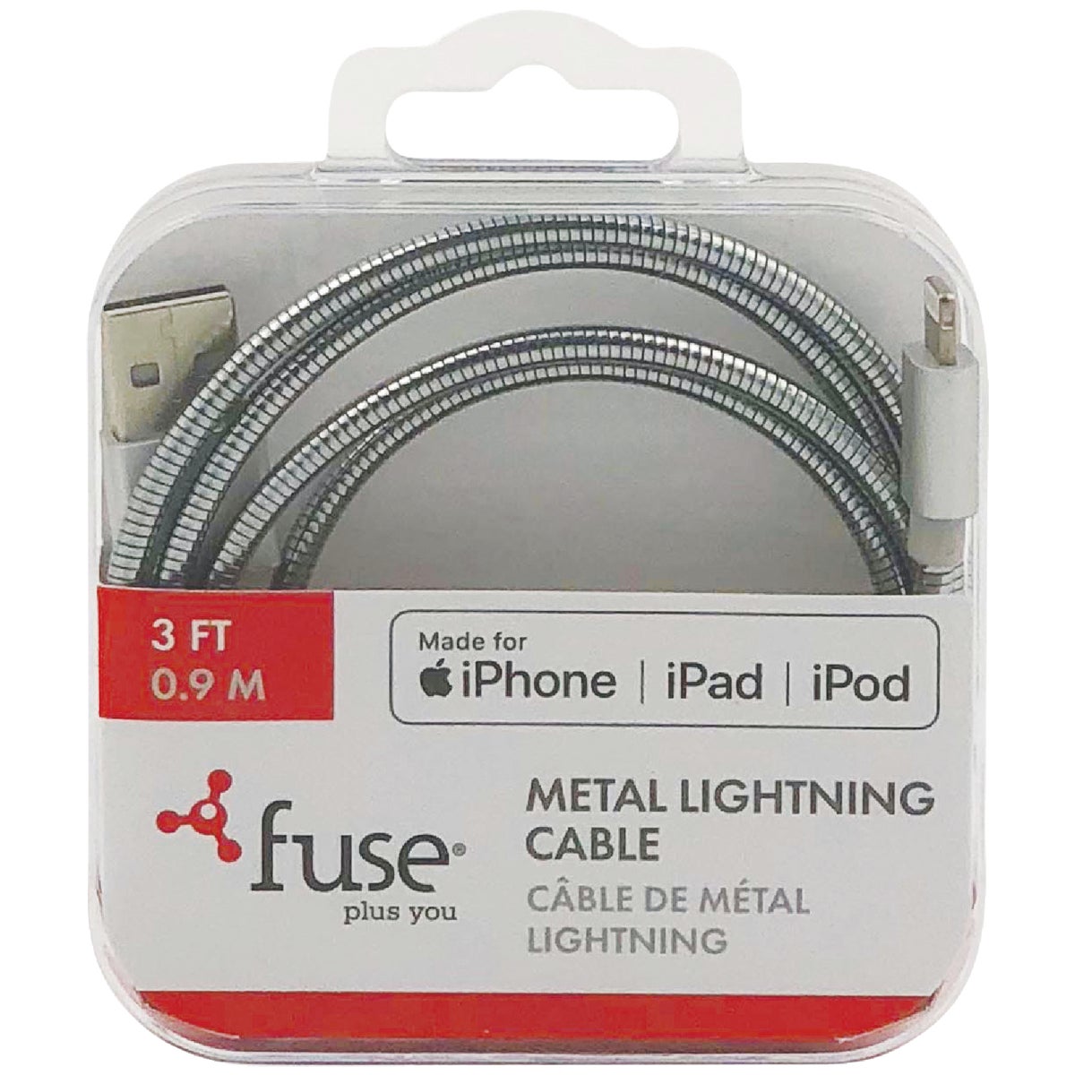 Fuse 3 Ft. Metal USB to Lightning MFI Lightning Cable