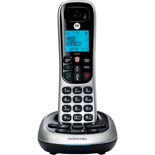 Motorola 1-Line 1-Handset Silver Cordless Phone with Answering System