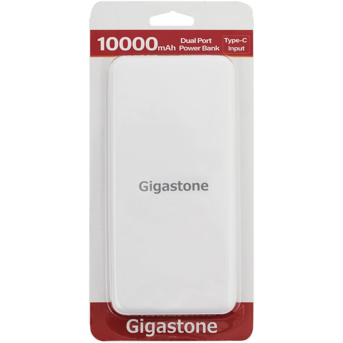 Gigastone 10,000 mAh Dual USB Output White Power Bank