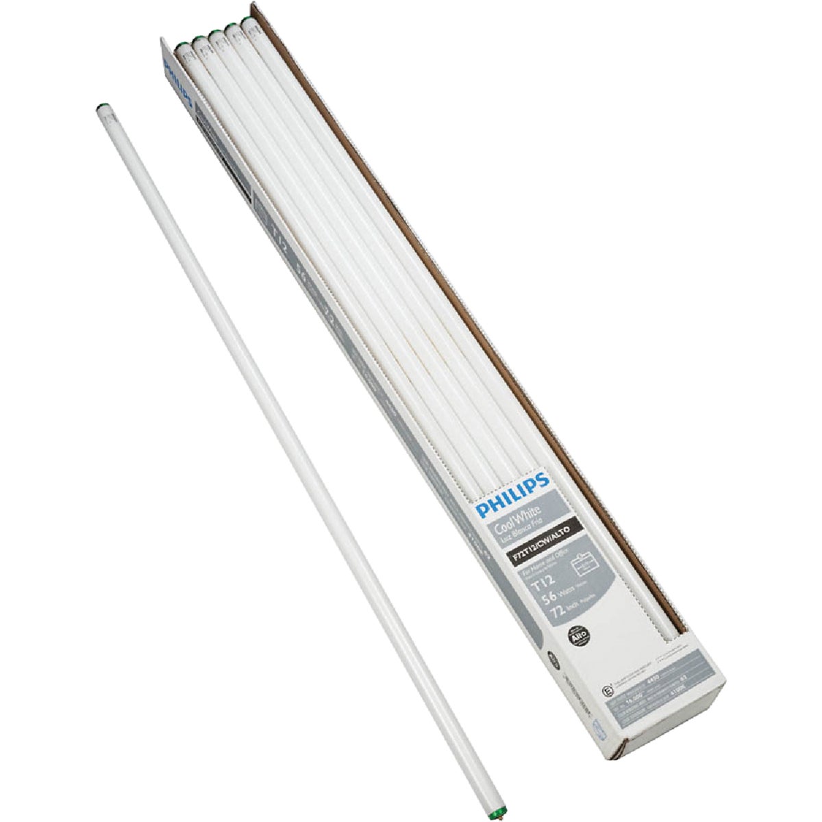Philips 56W 72 In. Cool White T12 Single Pin Fluorescent Tube Light Bulb (15-Pack)