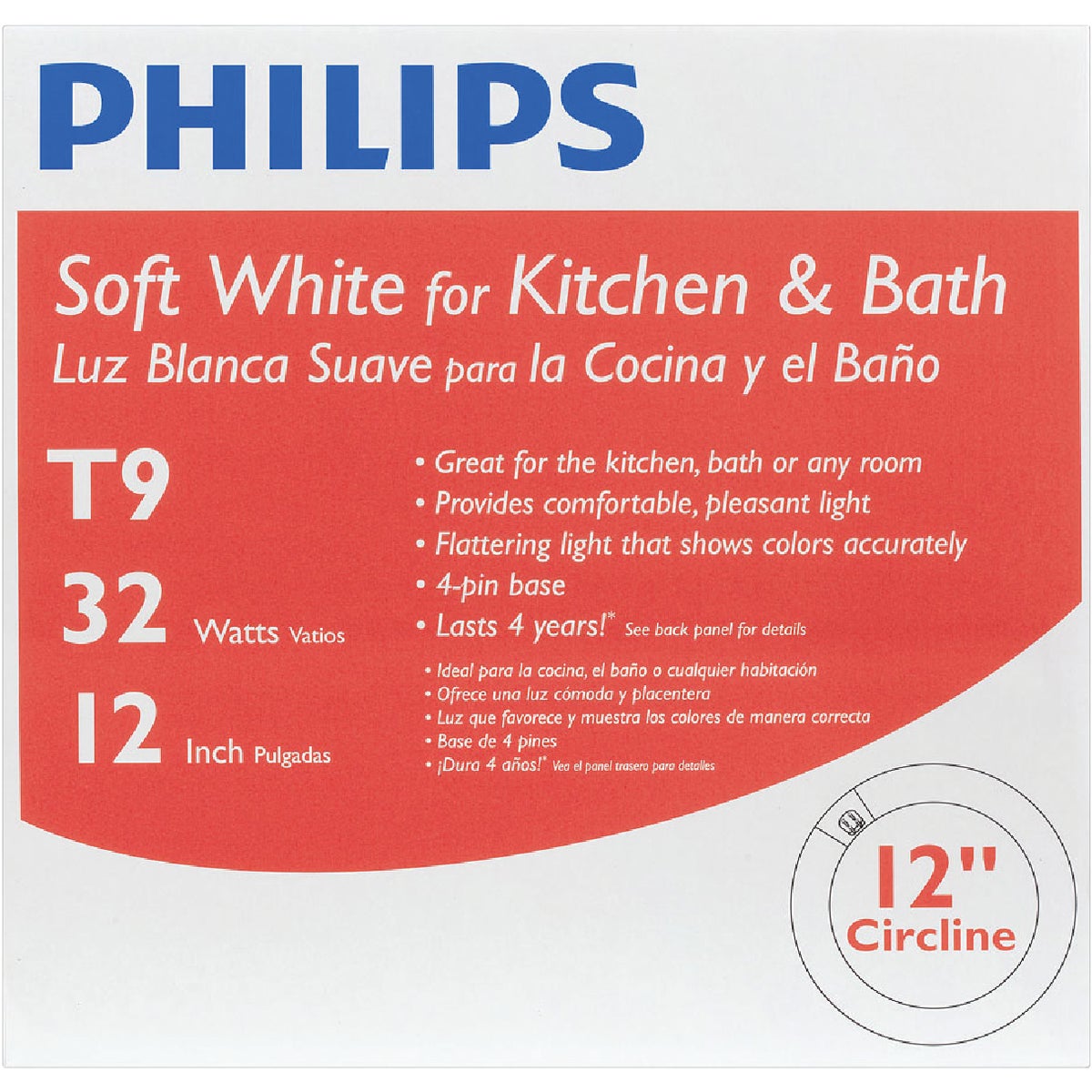 Philips 32W 12 In. Bright White T9 4-Pin Circline Fluorescent Tube Light Bulb