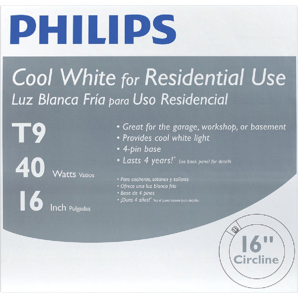 Philips 40W 16 In. Cool White T9 4-Pin Circline Fluorescent Tube Light Bulb