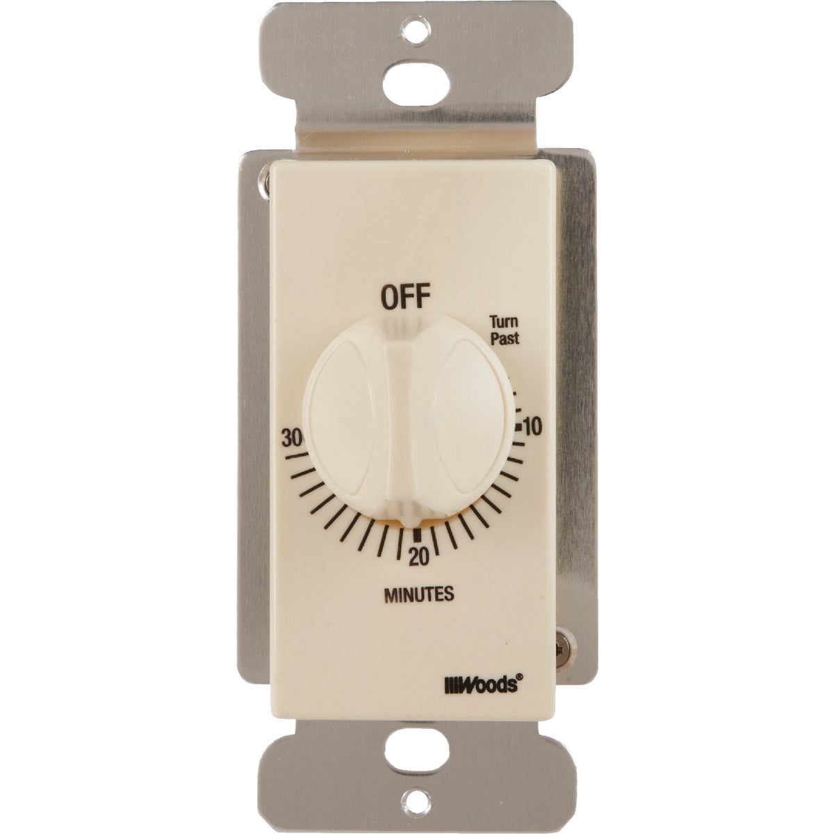 Woods 125V In-Wall 30-Minute Spring Wound Almond Timer