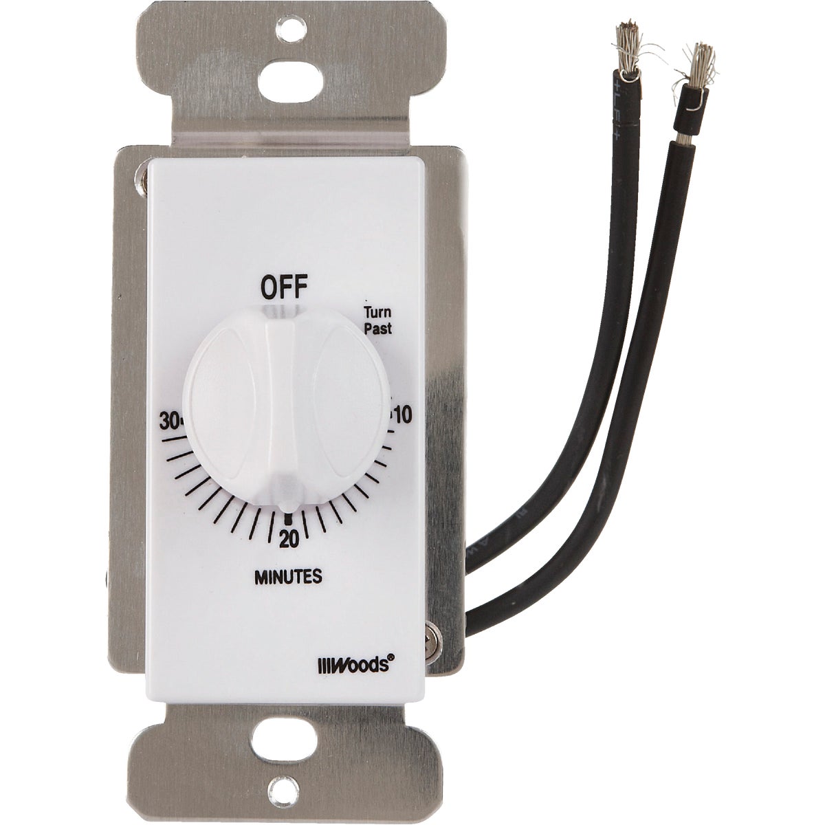 Woods 125V In-Wall 30-Minute Spring Wound White Timer