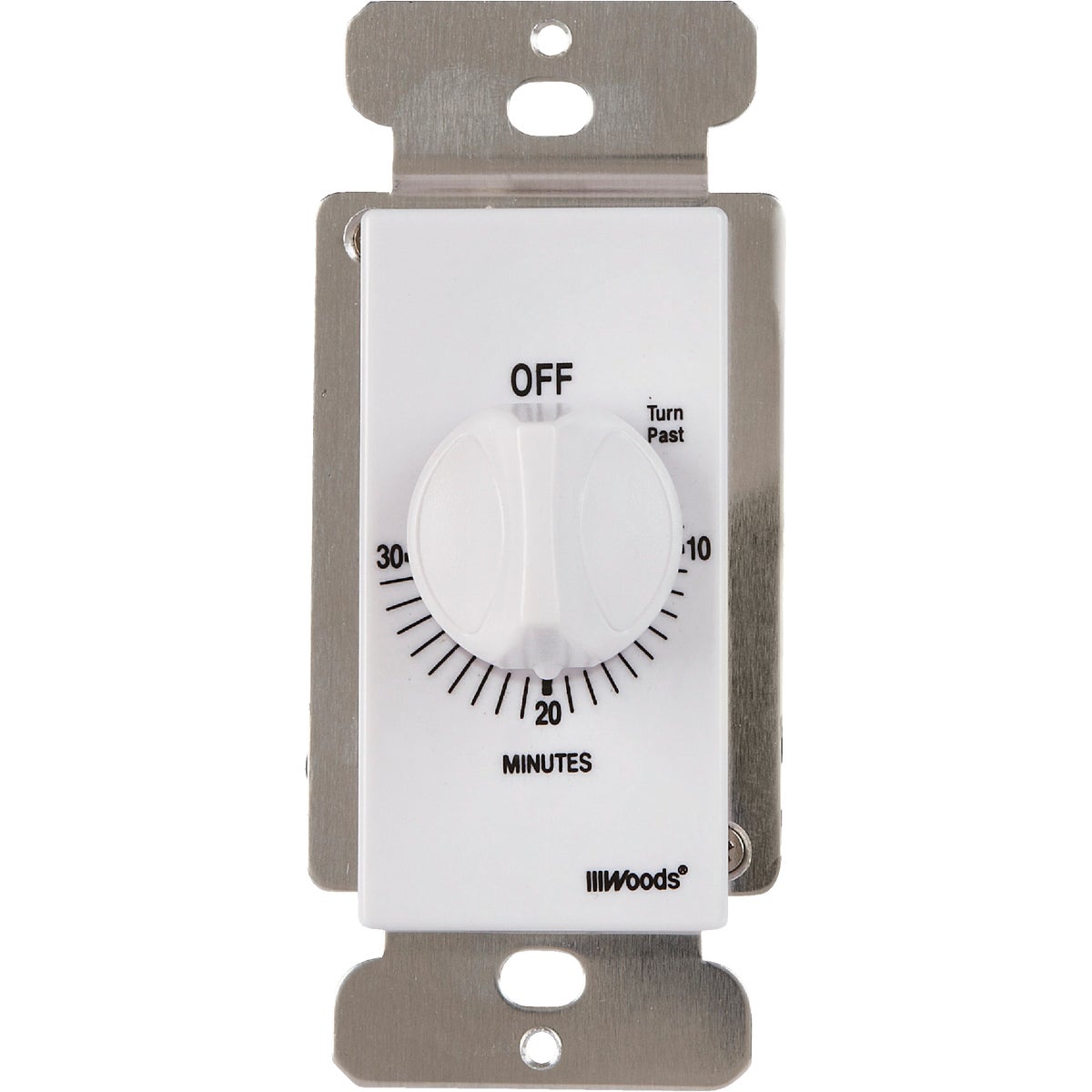 Woods 125V In-Wall 30-Minute Spring Wound White Timer