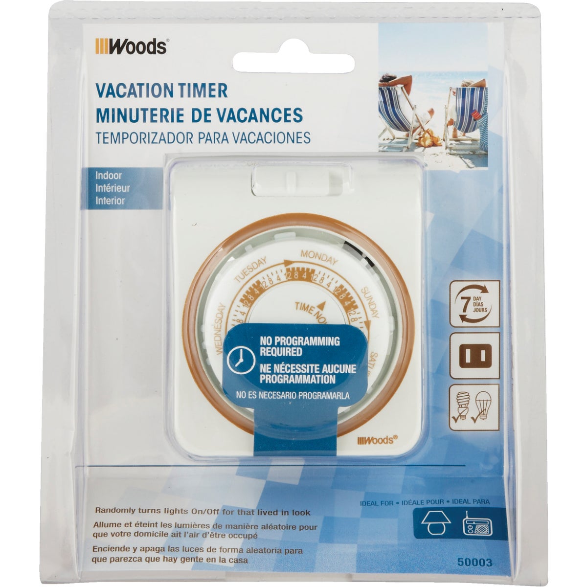 Woods 125V Indoor Mechanical Vacation Timer