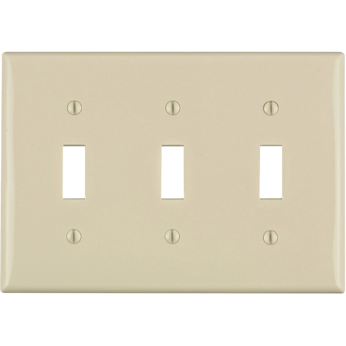 Leviton 3-Gang Thermoplastic Nylon Toggle Switch Wall Plate, Light Almond