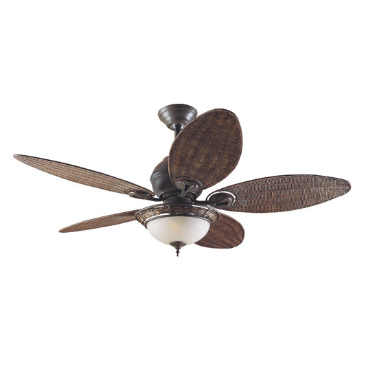 Hunter Caribbean Breeze 54 In. Weathered Bronze Ceiling Fan with Light Kit