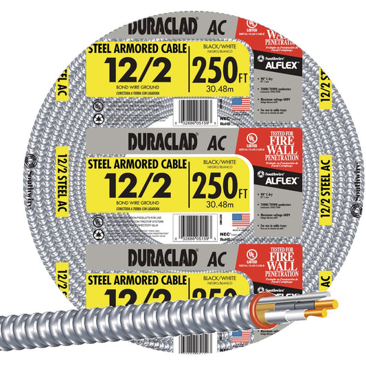 Southwire 250 Ft. 12/2 AC Armored Cable Electrical Wire