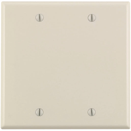 Leviton 2-Gang Standard Thermoset Blank Wall Plate, Light Almond